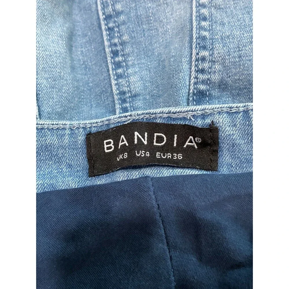 Bandia Maternity Denim Skirt With Under Shorts Light Wash Hem Size US 4